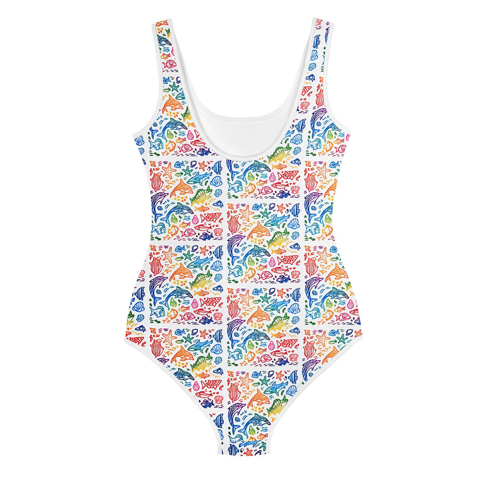 Thumbnail: Youth rainbow ocean themed swimsuit