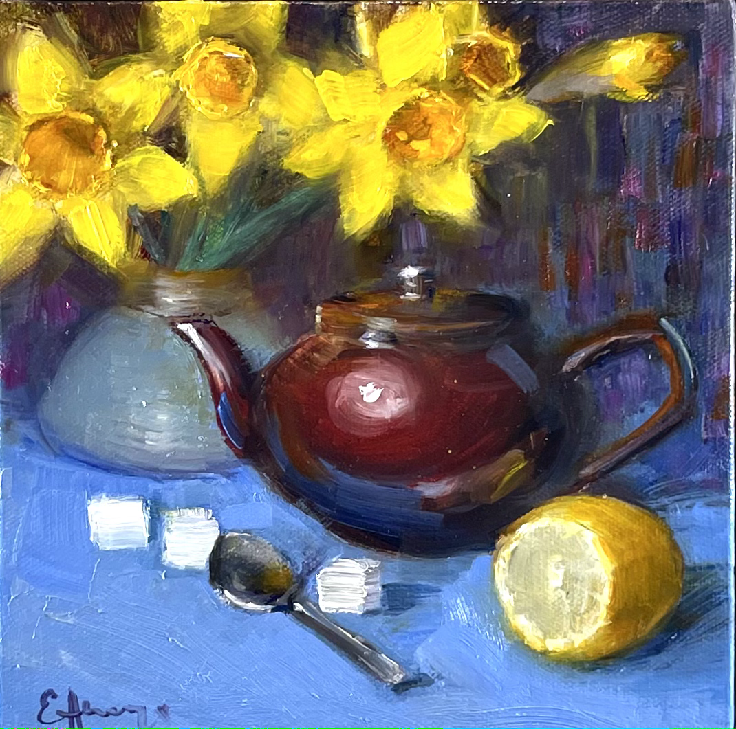 Daffodils and a Teapot