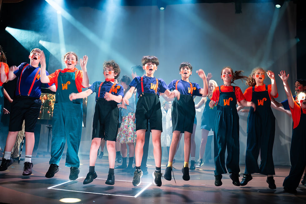 Our Leeds Grand Youth Theatre Oompahs in 2025's Charlie and  The Chocolate Factory. My 12th Musical with the Leeds Grand Youth Theatre.  Photo: Chris Coote 