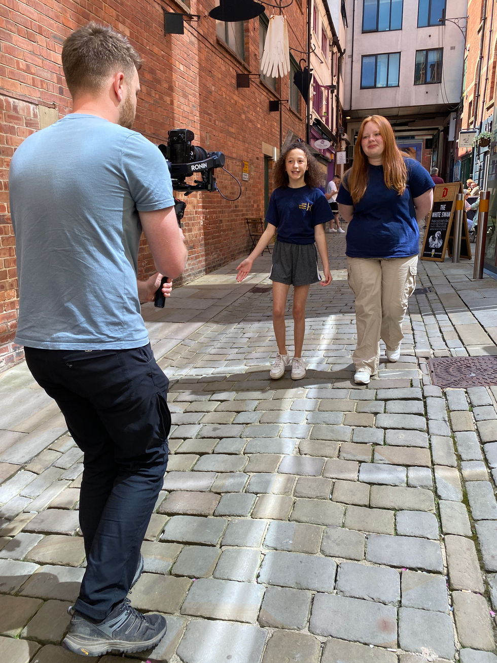 Chris Cootes filming a trailer to Addams Family
