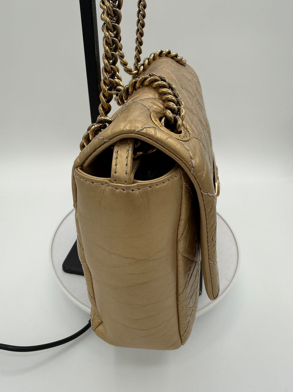 Thumbnail: Chanel Gold Quilted Leather CC Square Flap Bag