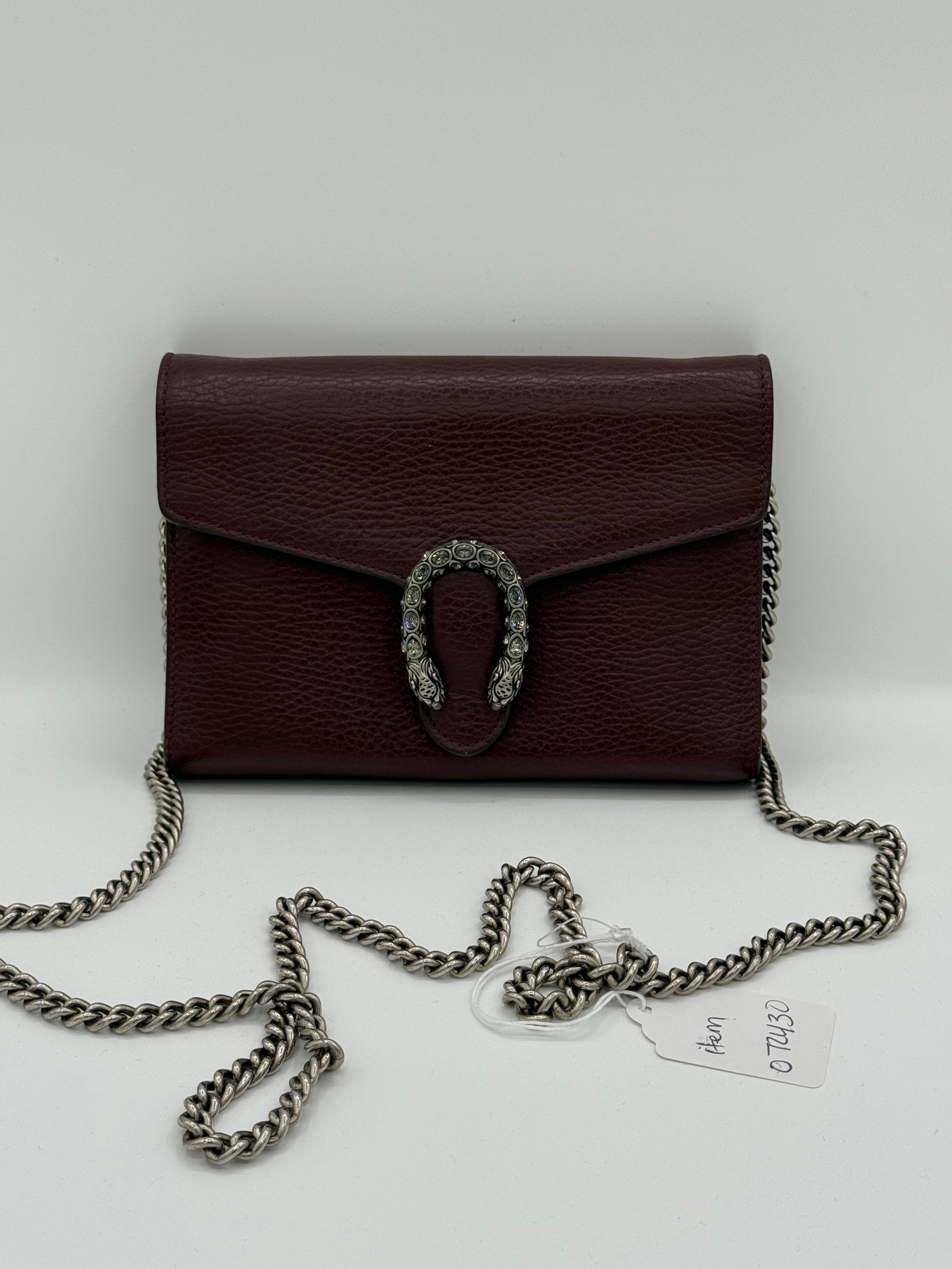 Preowned Gucci Dionysus Wallet On Chain In Burgundy