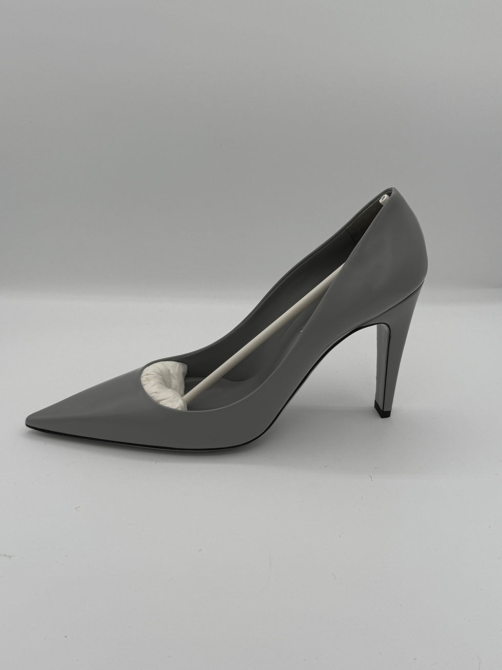 Thumbnail: Prada Gray Brushed Leather Pointed Toe Heel. Sz 39.5