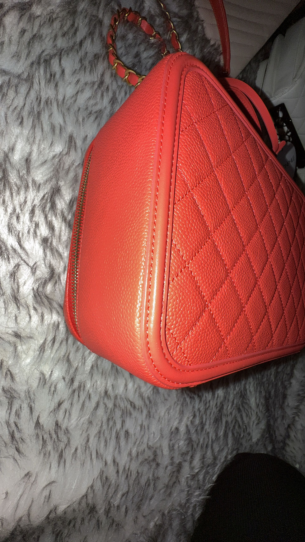 Thumbnail: Chanel Filigree top handle vanity caviar/gold hardware 
