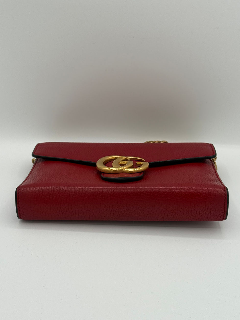Thumbnail: Preowned Gucci Red Leather Wallet On Chain