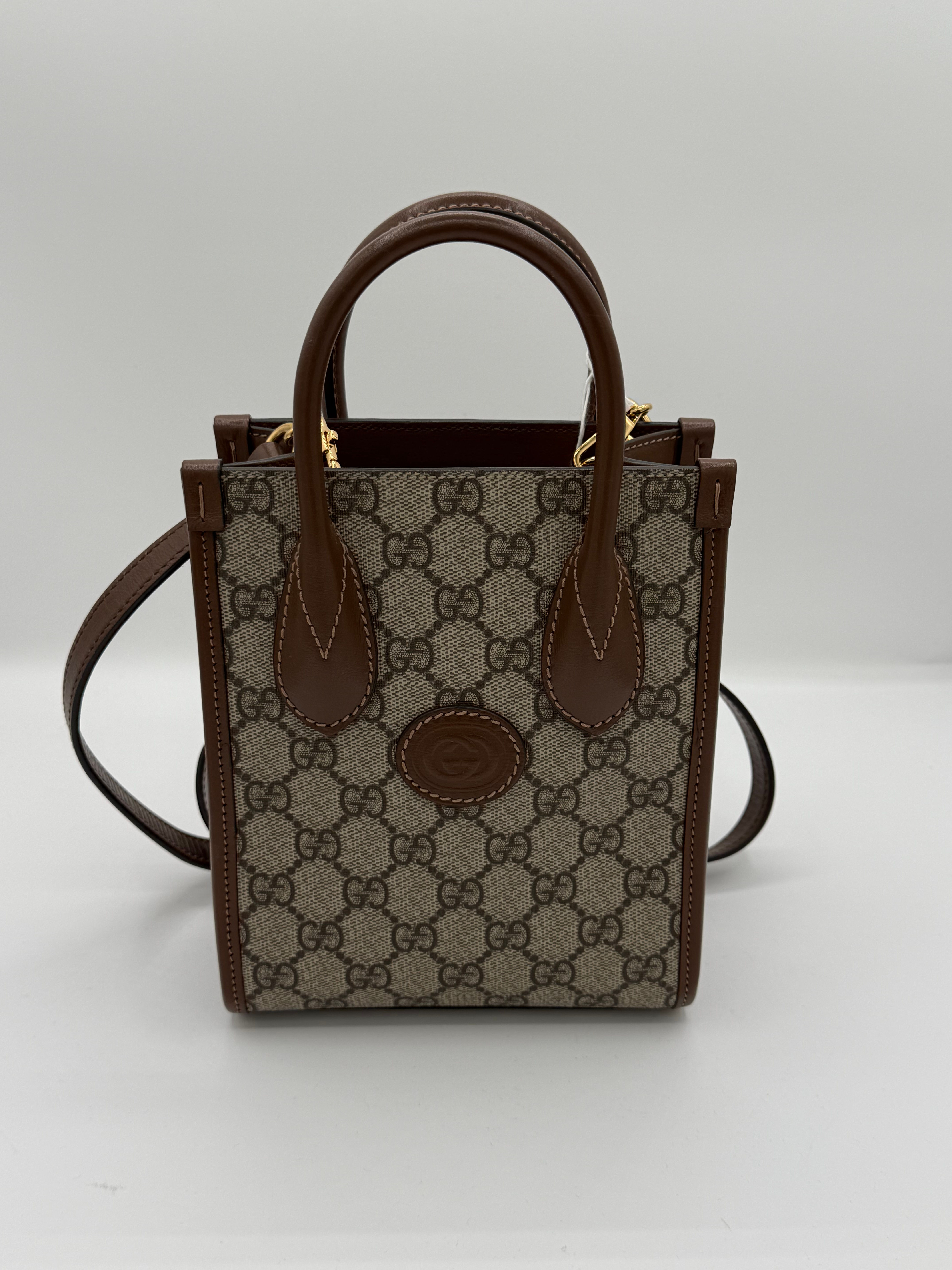 Preowned Gucci Interlocking G Monogram Mini Tote Bag
