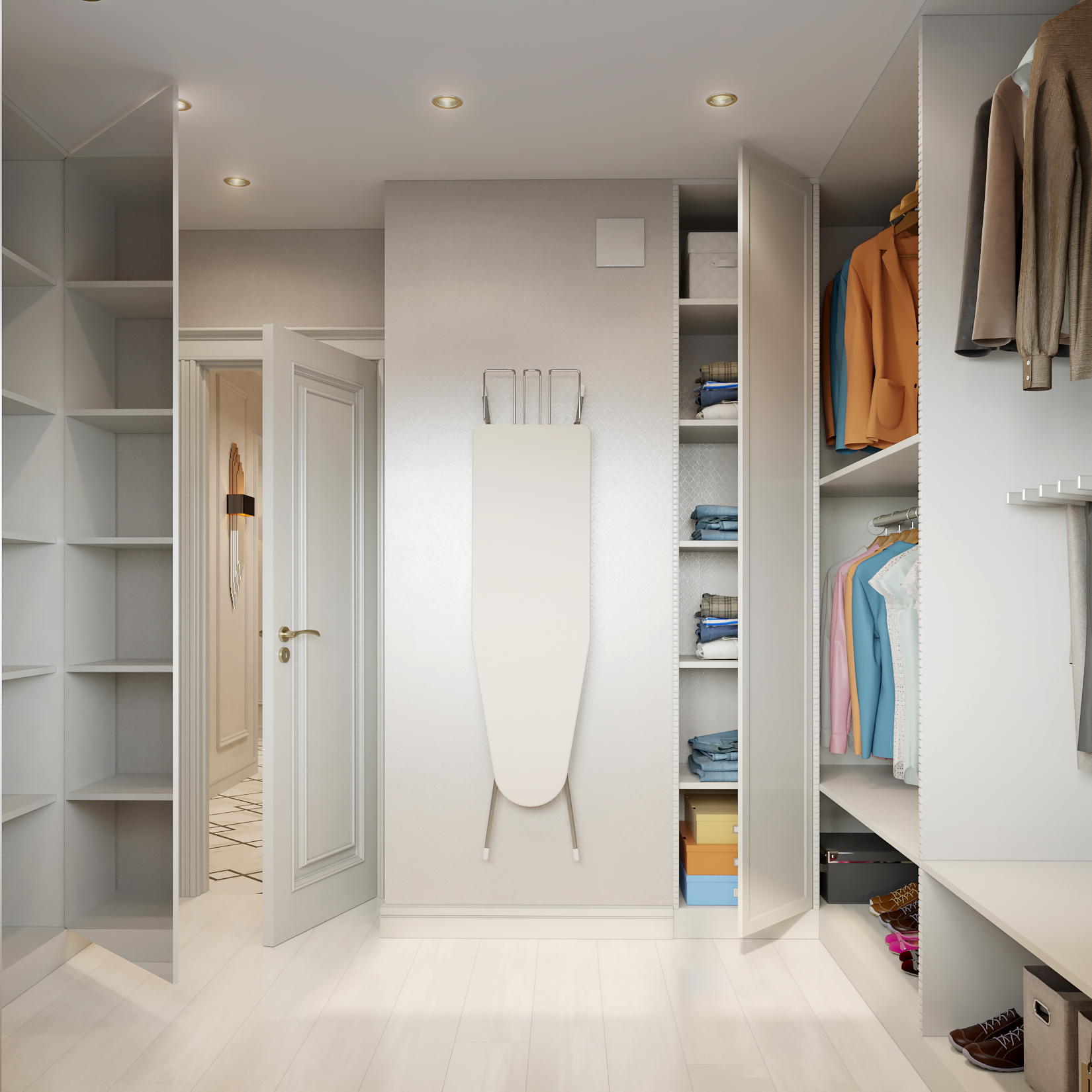 Гардеробная в двухкомнатной квартире панельного дома