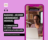 les modalités d’abonnement aux formules de formation de Vision Pro Learning (Basique, Standard, Premium)