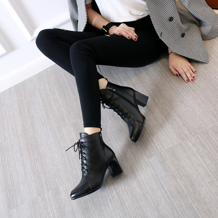 Chic European Heeled Ankle Boots