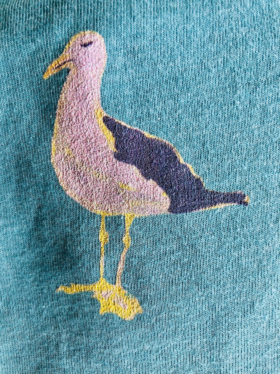 Thumbnail: Women's Relaxed Tee Girl with Bird Art 