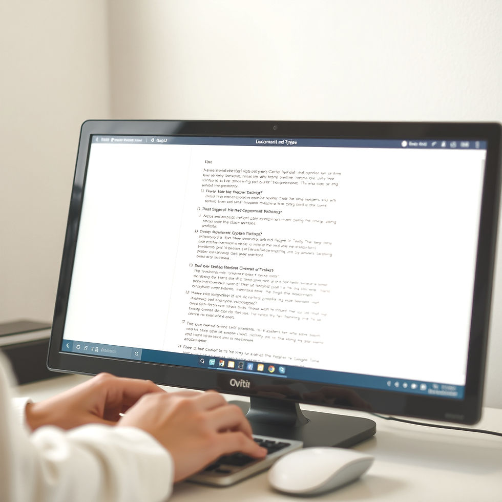 Open laptop showing document