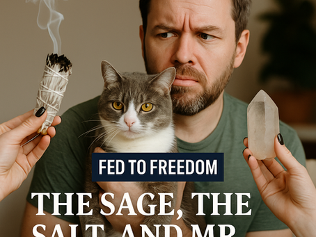 Sage, salt, and crystal purification.