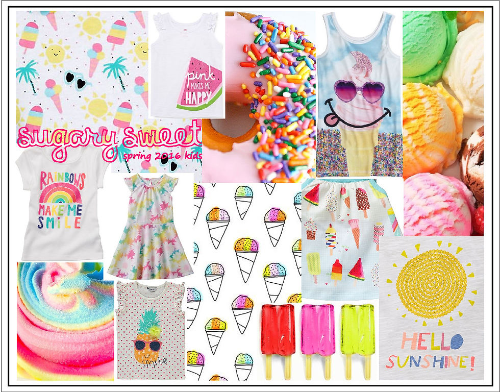 Sugary sweet kids mood board