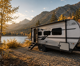 Camper Trailer in Nature