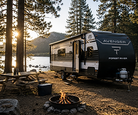 Camper Trailer in Nature