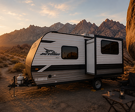 Camper Trailer in Nature