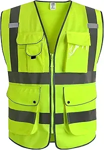 JKSafety High‑Visibility ANSI Safety Vest