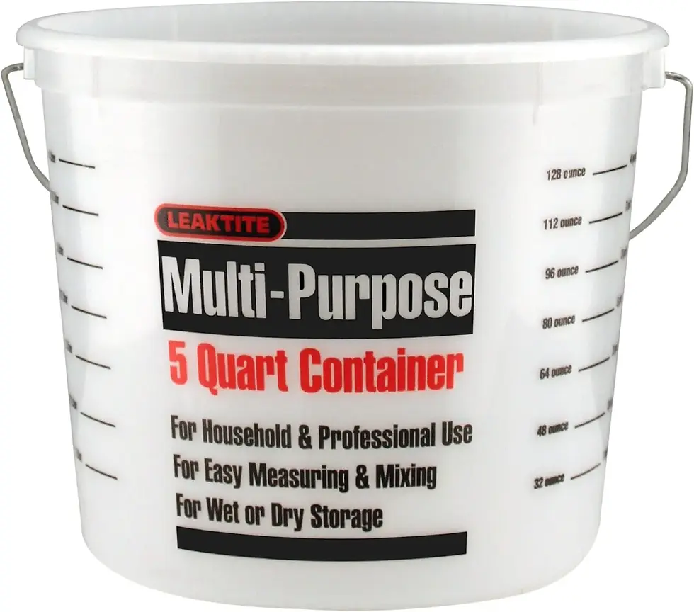 Leaktite 35054 L50CLR 5 Qt Clear Measure Plastic Pail w/Metal Ring
