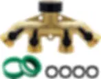 Biswing 4 Way Brass Hose Splitter (Heavy Duty 3/4")
