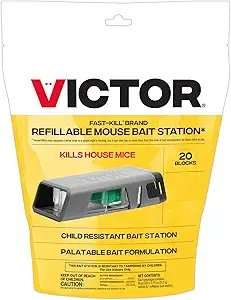 Victor Fast‑Kill Refillable Mouse Poison Bait Station