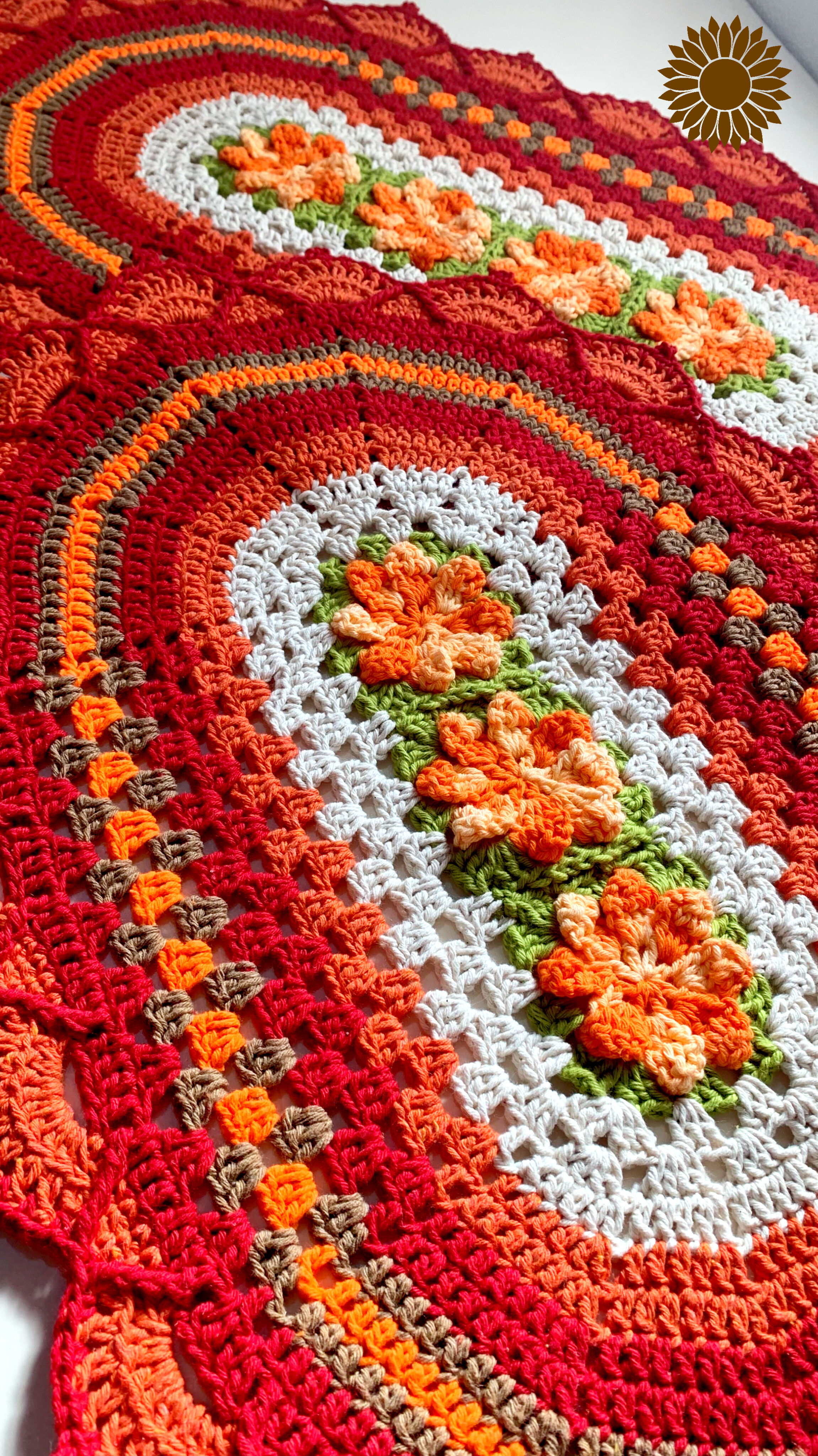 Par de tapete de crochê Pôr do sol 