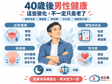 40歲後男性健康指南｜頻尿夜尿、攝護腺、睪固酮、性功能怎麼檢查？