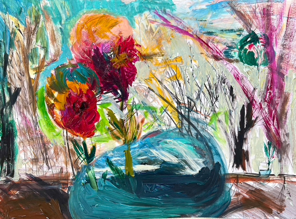 "Transparent #1" [9 x 12", pen and acrylic on mixed media paper]