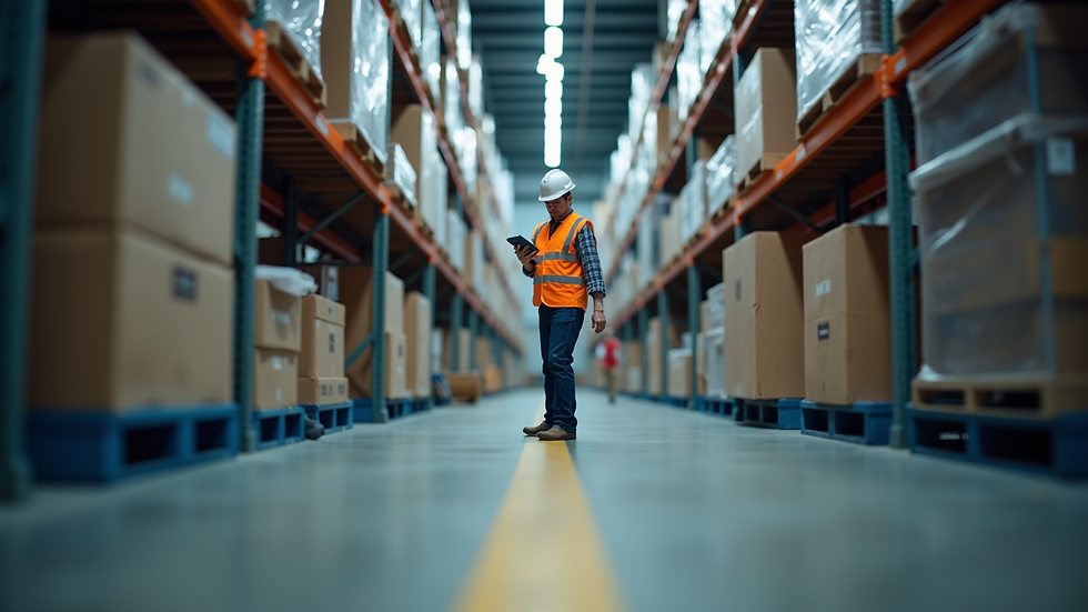 Eye-level view of a workplace safety inspection in progress