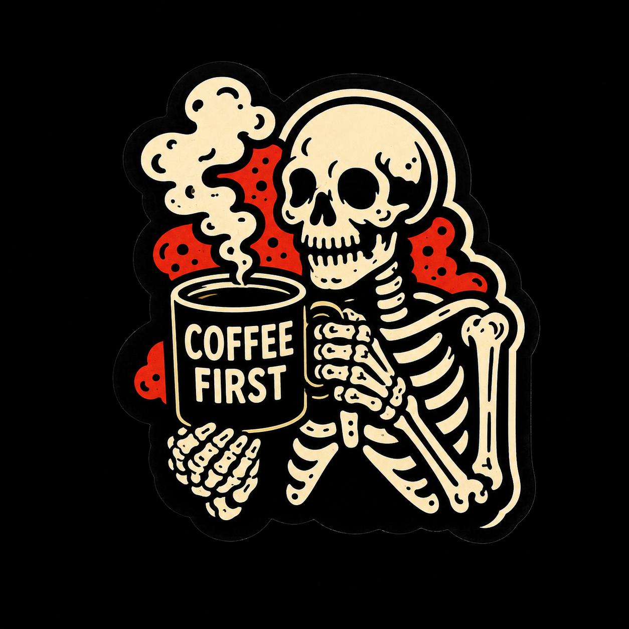 Coffee First Vinyl Sticker