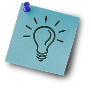 post it note with lightbulb drawing