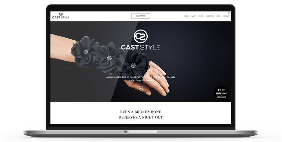 Laptop display of website for Cast Style