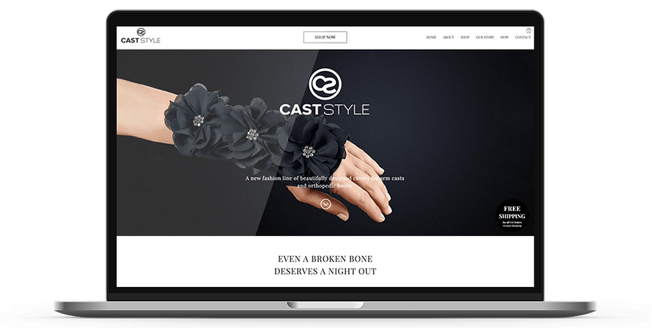 Laptop display of website for Cast Style