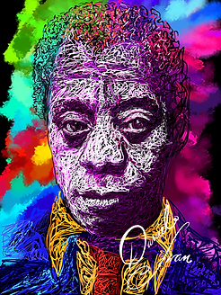 James Baldwin Colourful Portrait by Stre