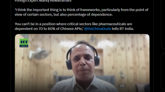Featured on RT India: India-China ties call for ‘Selective Engagement, While Firewalling Critical Areas’