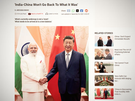 Interview with Rediff.com: 'India-China Won't Go Back To What It Was'