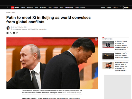 Quoted in CNN.com: Putin to meet Xi in Beijing as world convulses from global conflicts