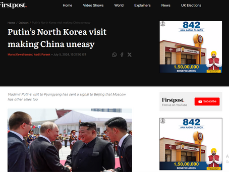 Opinion in Firstpost: Putin’s North Korea visit making China uneasy