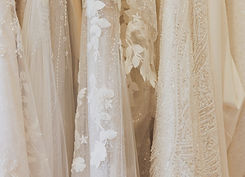Close up details of wedding dresses