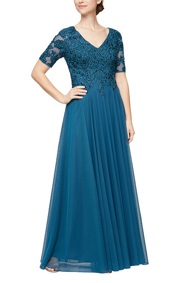 Teal Mother of the Wedding Dress