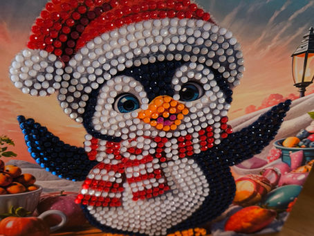 Weihnachtskarten die mit Diamand Painting verziert wurden