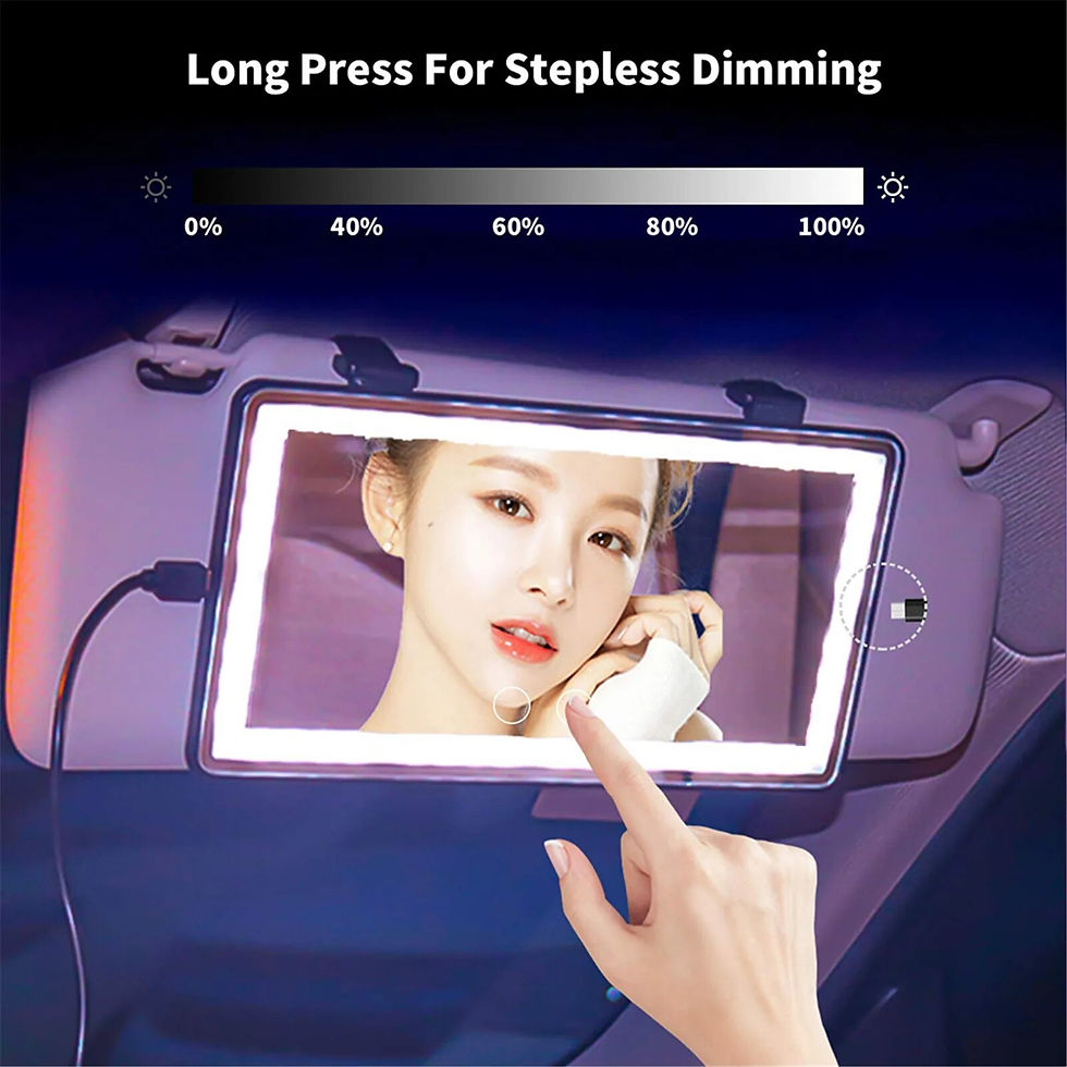 Thumbnail: Universal Car Sun Visor Mirror LED Makeup Mirror Touch Switch 