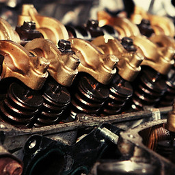 Engine being rebuilt