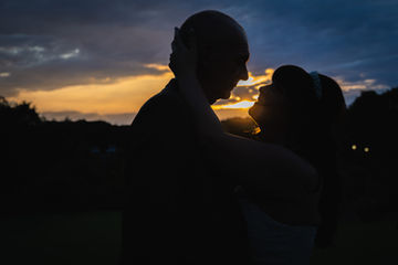 o and Graham silhouetted against the sunset at Ramsdale Park