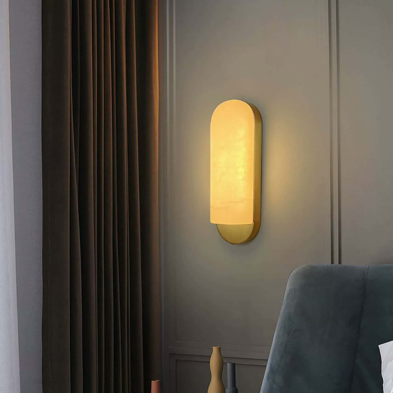 Đèn gắn tường đá alabaster MA-44