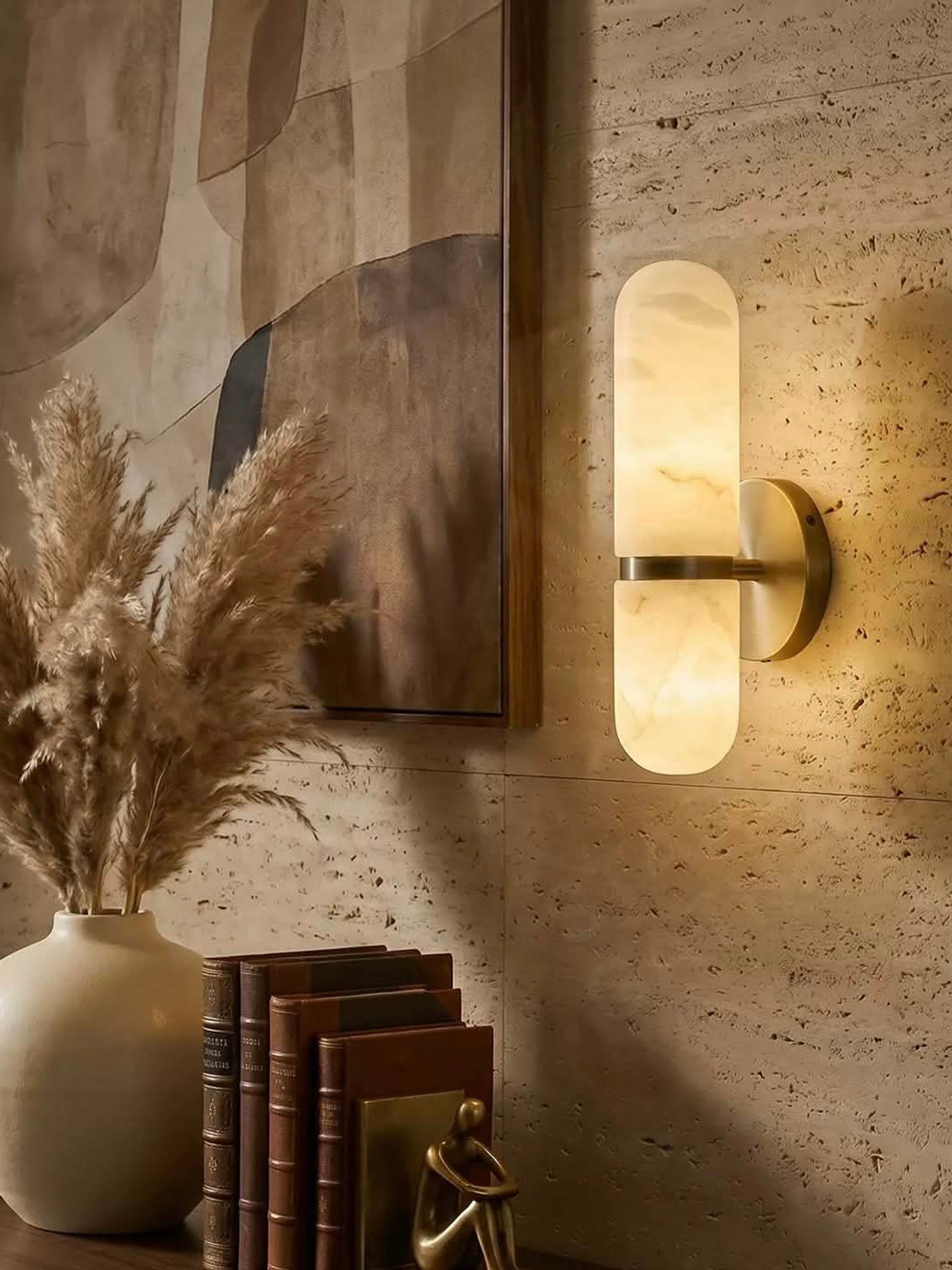 Đèn gắn tường đá alabaster MA-40