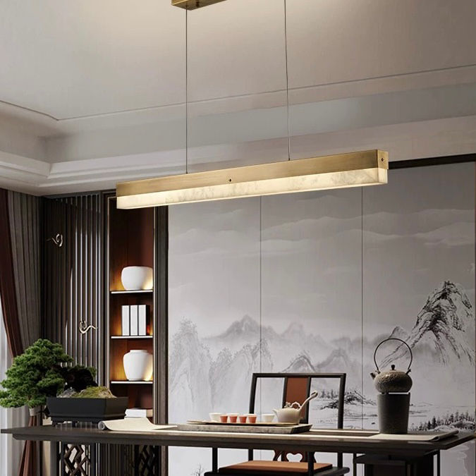 Hình thu nhỏ: Đèn thả ngang đá alabaster MA-101