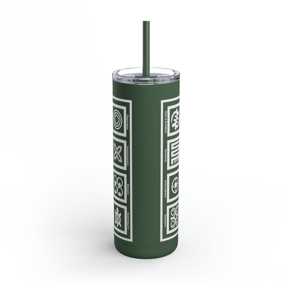 Thumbnail: Adinkra Block Maars Maker Skinny Matte Tumbler, 20oz