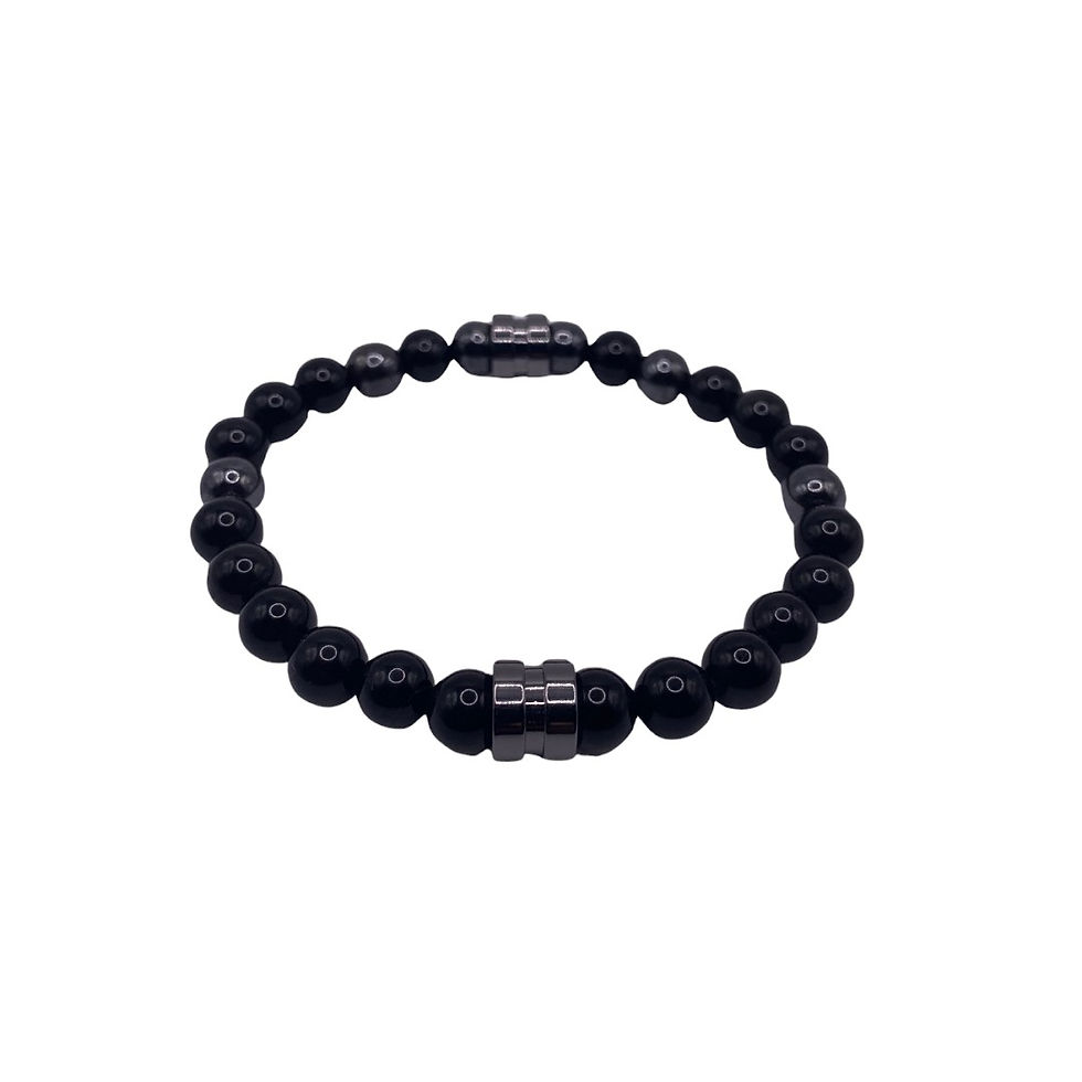 Thumbnail: Obsidian Handmade Bead Bracelet - Single Bracelet