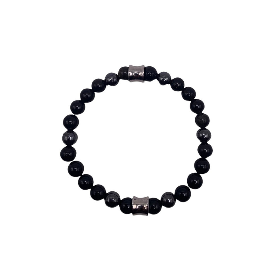 Thumbnail: Obsidian Handmade Bead Bracelet - Single Bracelet