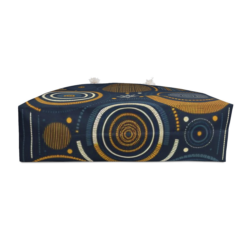 Thumbnail: Blue and Yellow Textured Afrocentric Weekender Bag